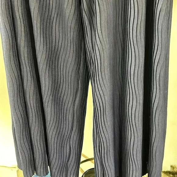 Anthropologie Pleated Wide Leg Pants Palazzo Pant Navy Size Medium NWT - Picture 6 of 7